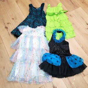Lot of 4 Girls Dress Up Costume Pretend Princess Size 10 Dance Party Holiday